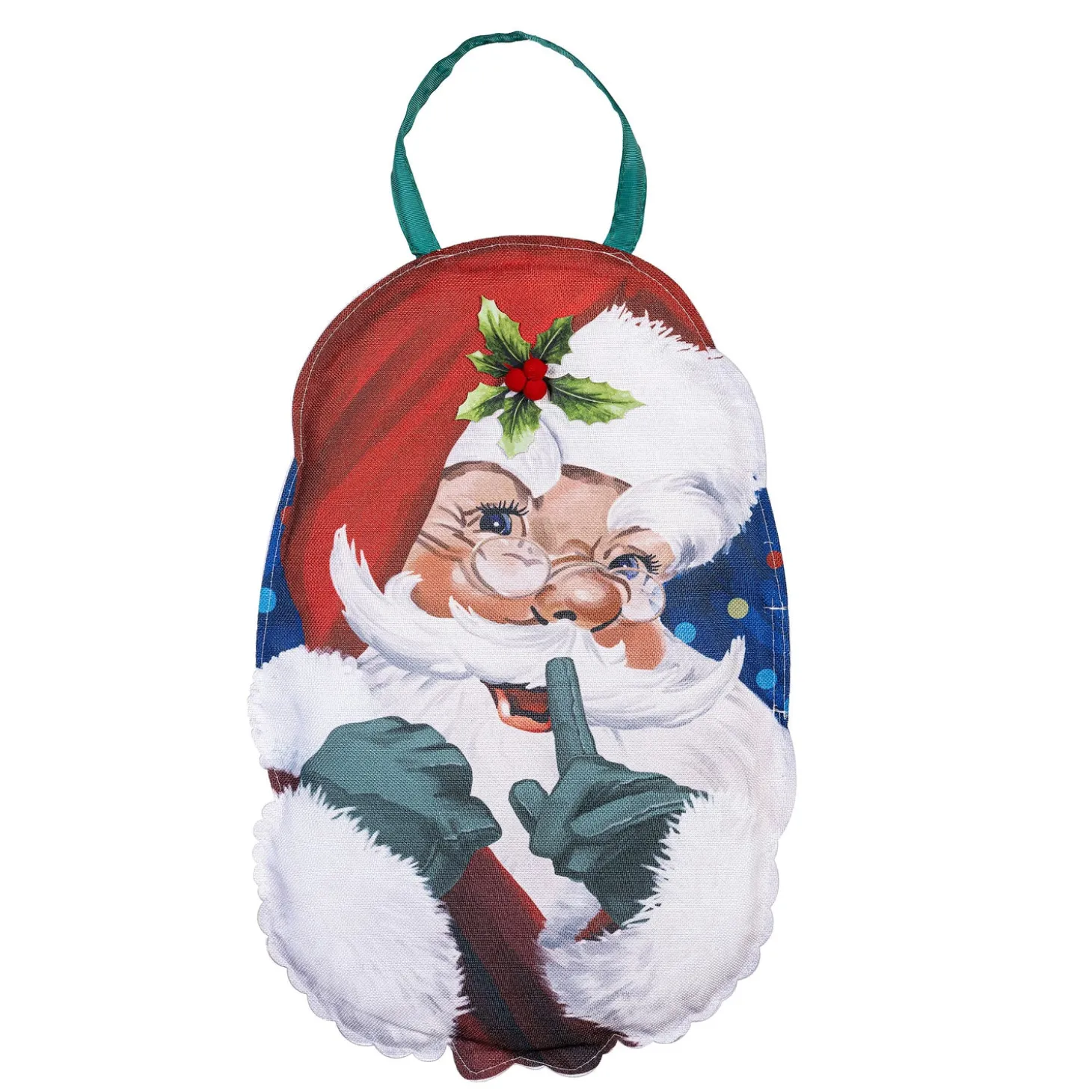 Fabric Door Hangers>Plow & Hearth Traditional Santa Portrait Door Décor