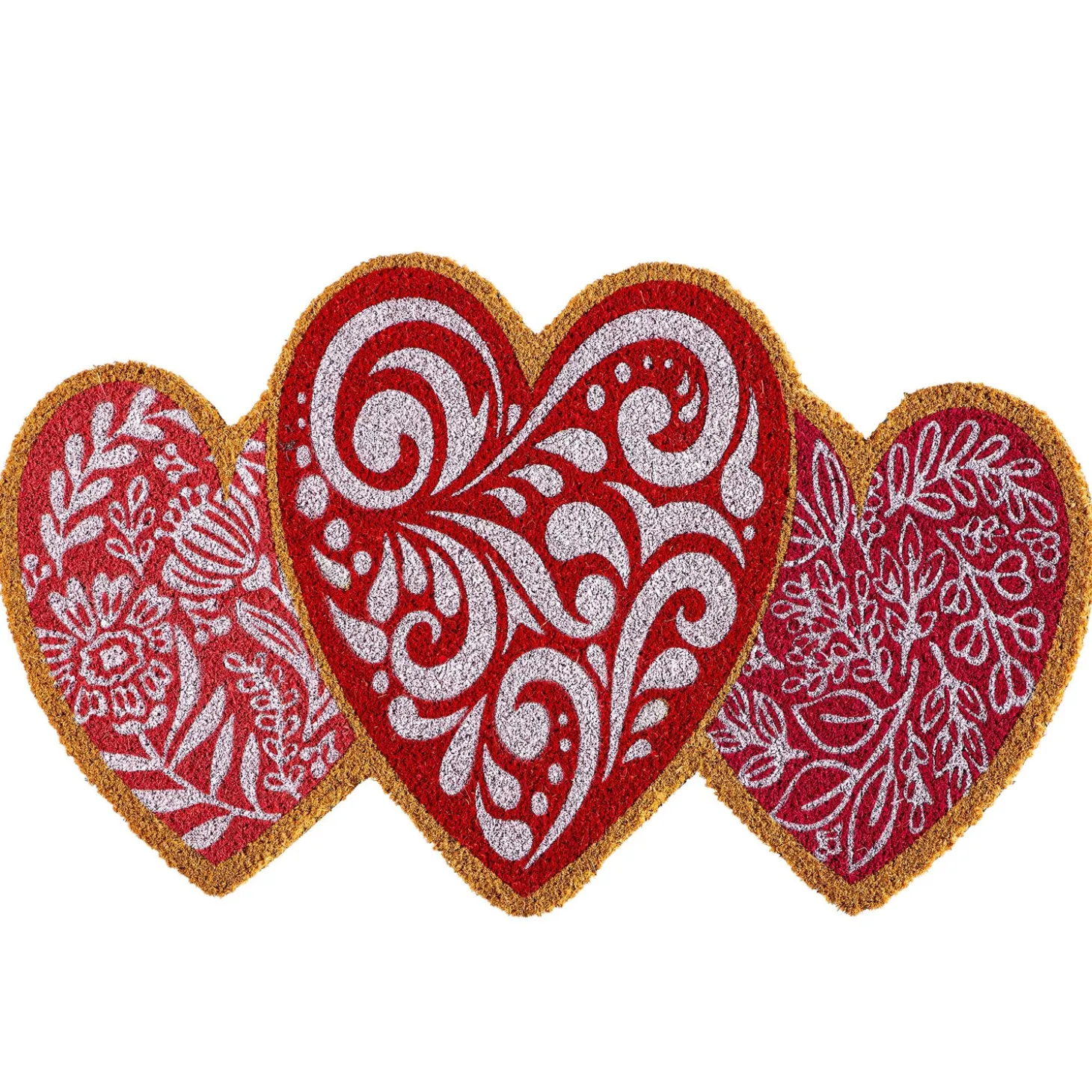 Coir Mats>Plow & Hearth Valentine Colorful Shaped Coir Mat
