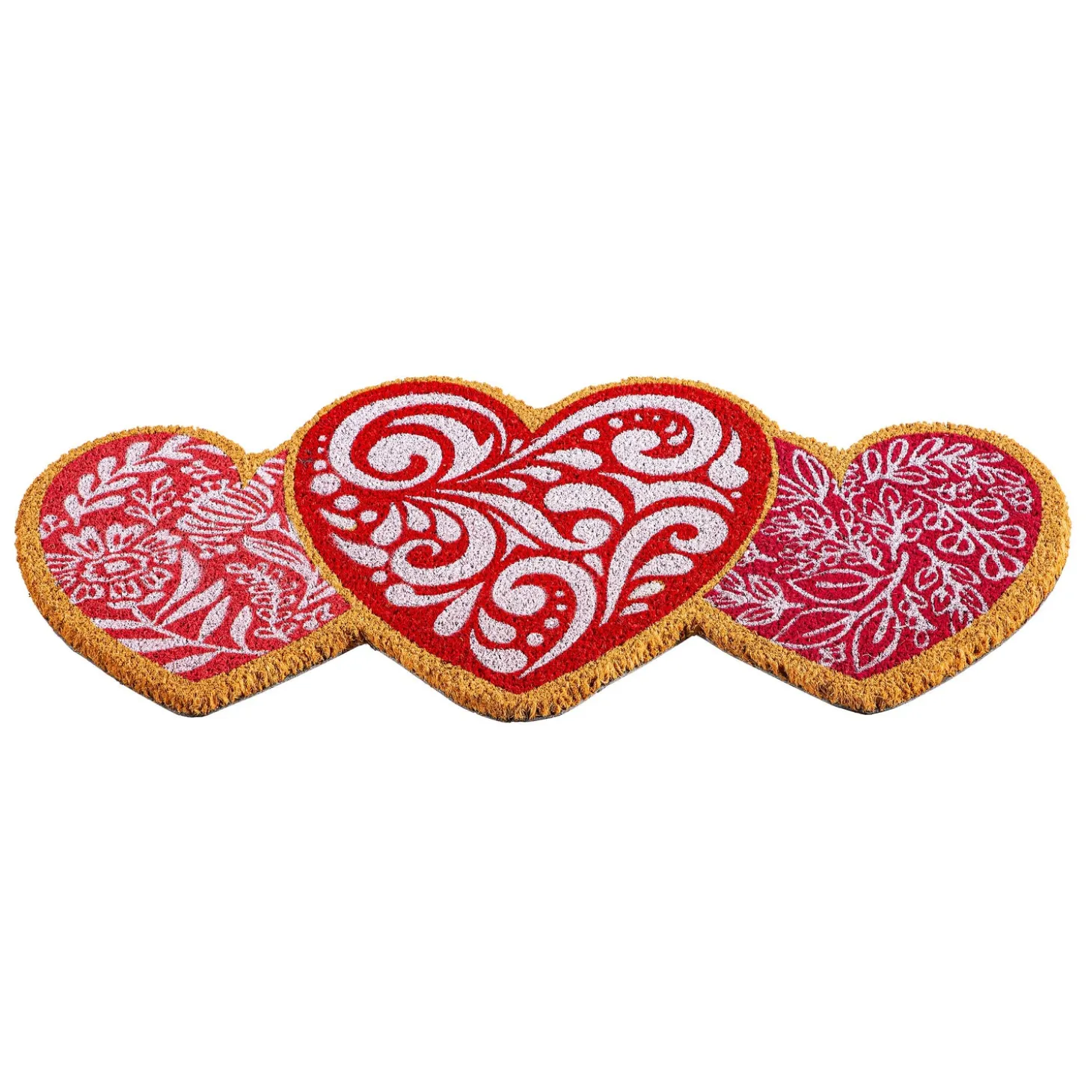 Coir Mats>Plow & Hearth Valentine Colorful Shaped Coir Mat
