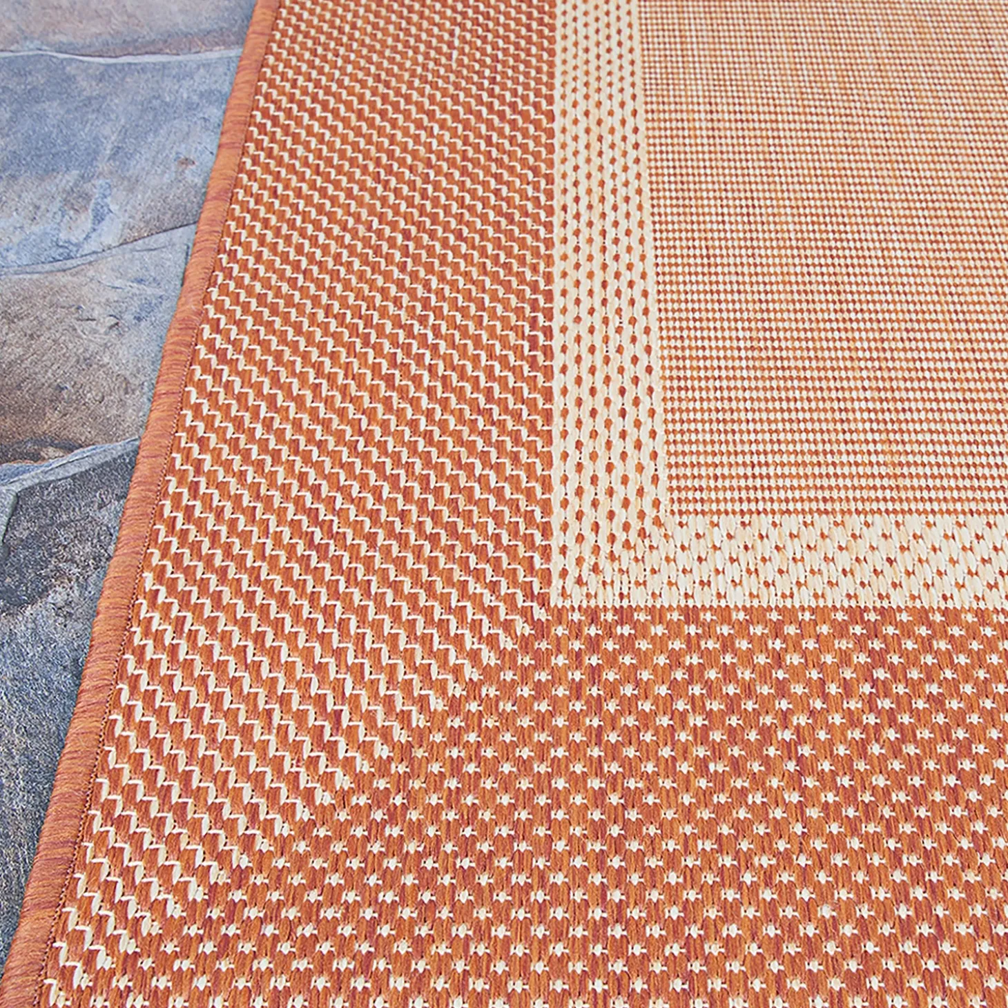 Area Rugs>Plow & Hearth Veranda Framework Indoor/Outdoor Polypropylene Rug, 2'3" x 11'9" Runner
