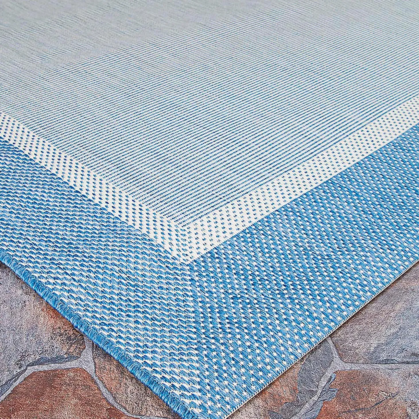 Area Rugs>Plow & Hearth Veranda Framework Indoor/Outdoor Polypropylene Rug, 2'3" x 11'9" Runner