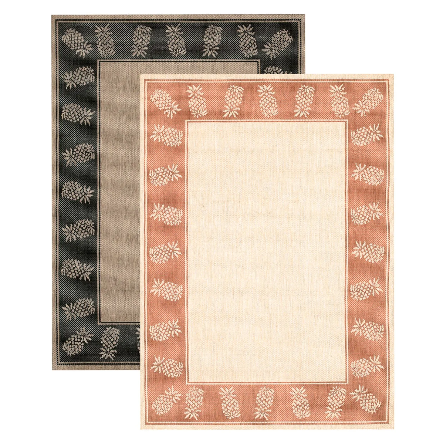 Area Rugs>Plow & Hearth Veranda Pineapple Indoor/Outdoor Polypropylene Rug, 3'9" x 5'5"