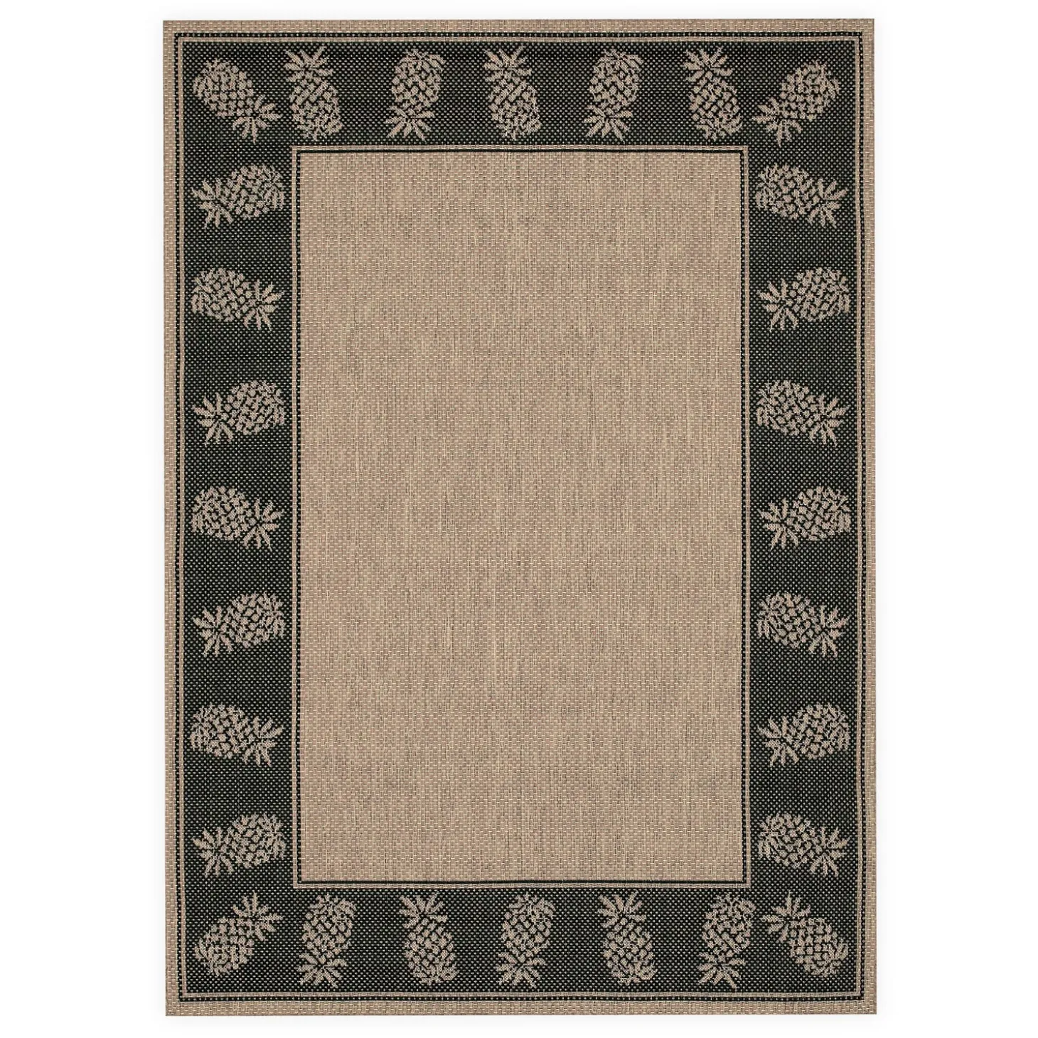 Area Rugs>Plow & Hearth Veranda Pineapple Indoor/Outdoor Polypropylene Rug, 3'9" x 5'5"