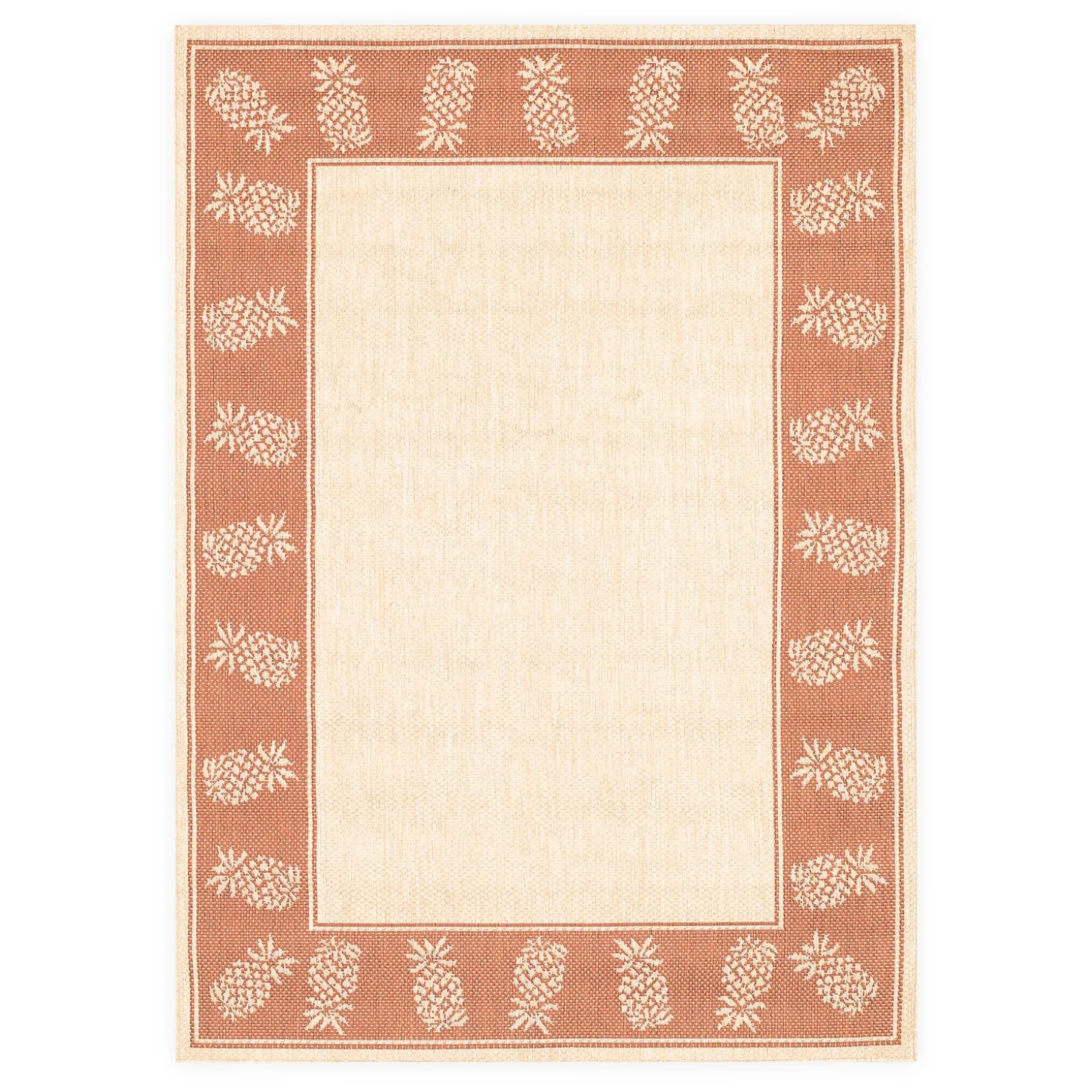 Area Rugs>Plow & Hearth Veranda Pineapple Indoor/Outdoor Polypropylene Rug, 3'9" x 5'5"