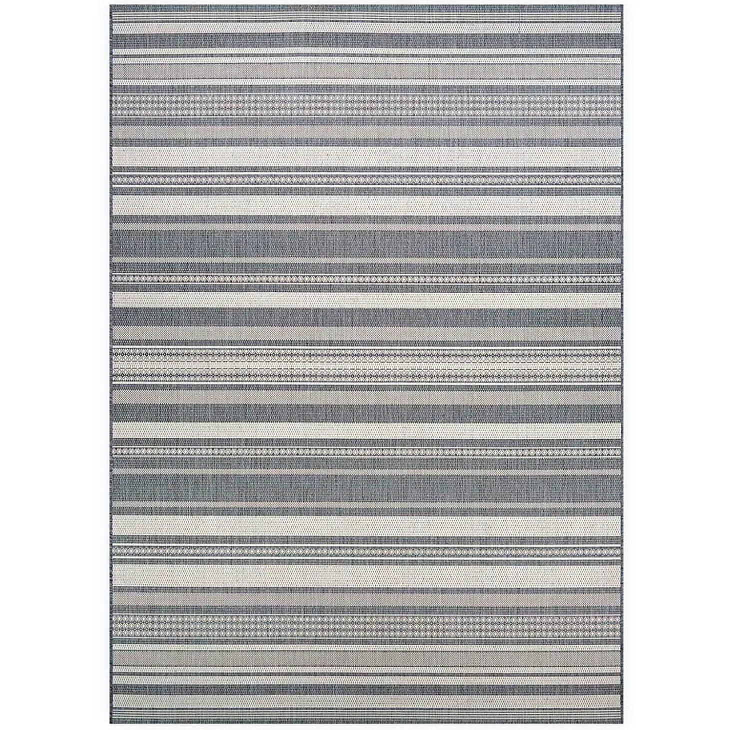 Area Rugs>Plow & Hearth Veranda Striped Indoor/Outdoor Polypropylene Rug, 5'10" x 9'2"
