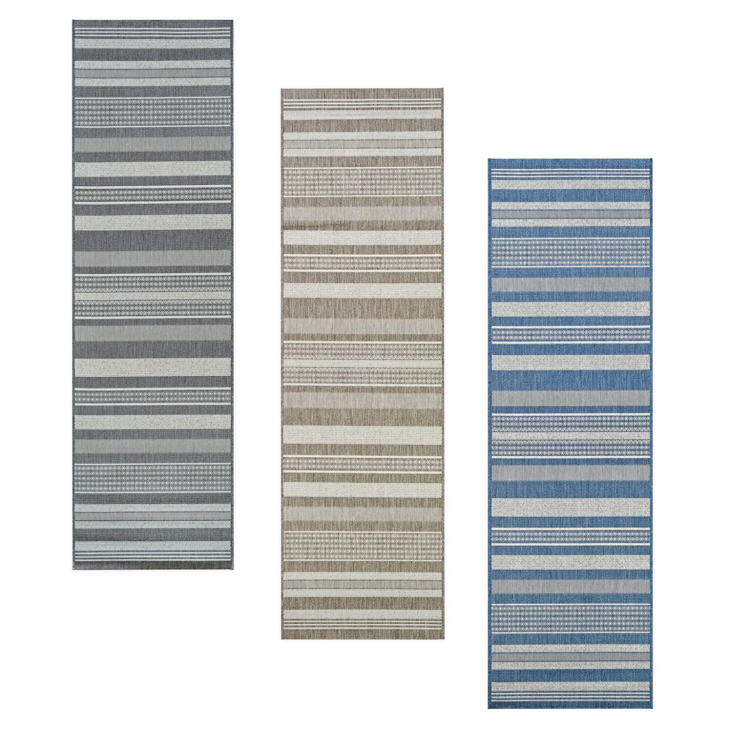 Area Rugs>Plow & Hearth Veranda Striped Indoor/Outdoor Polypropylene Rug, 7'6" x 10'9"
