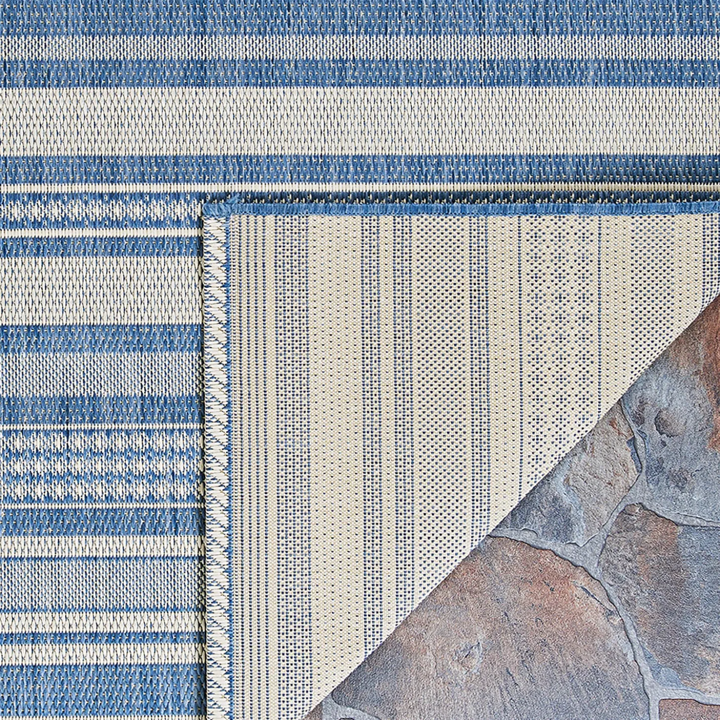 Area Rugs>Plow & Hearth Veranda Striped Indoor/Outdoor Polypropylene Rug, 7'6" x 10'9"