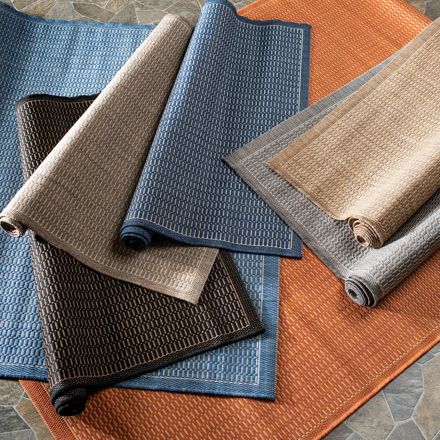 Area Rugs>Plow & Hearth Veranda Textured Indoor/Outdoor Polypropylene Rug, 5'3" x 7'6"