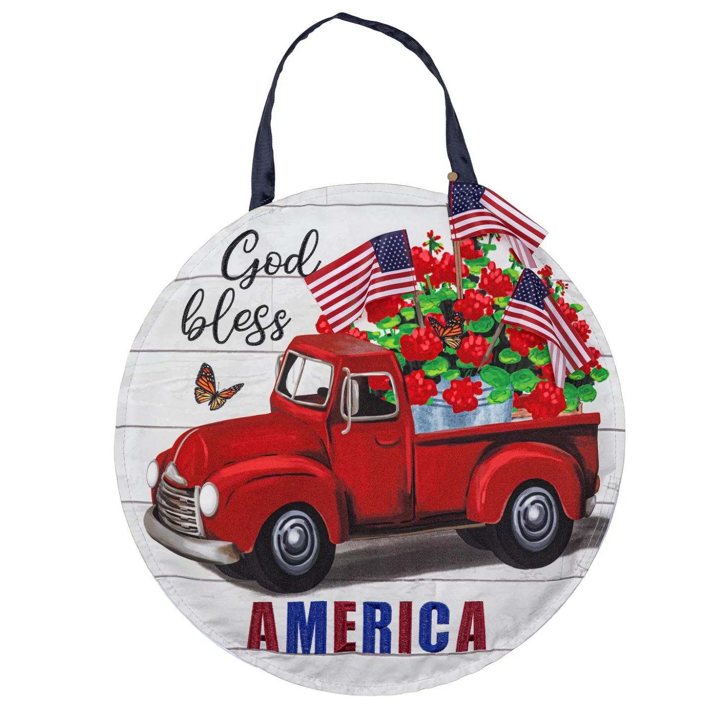 Fabric Door Hangers>Plow & Hearth Vintage Truck America Door Décor