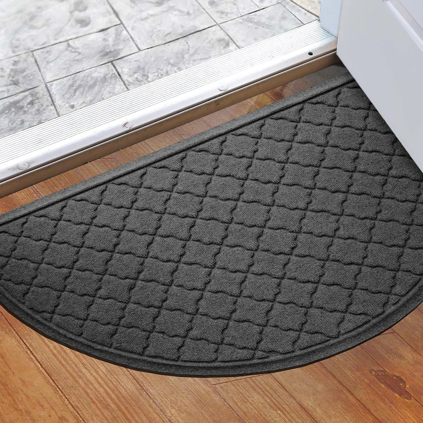 Waterhog Doormats>Plow & Hearth WaterHog Cordova 24"x39" Half Round Indoor Outdoor Doormat