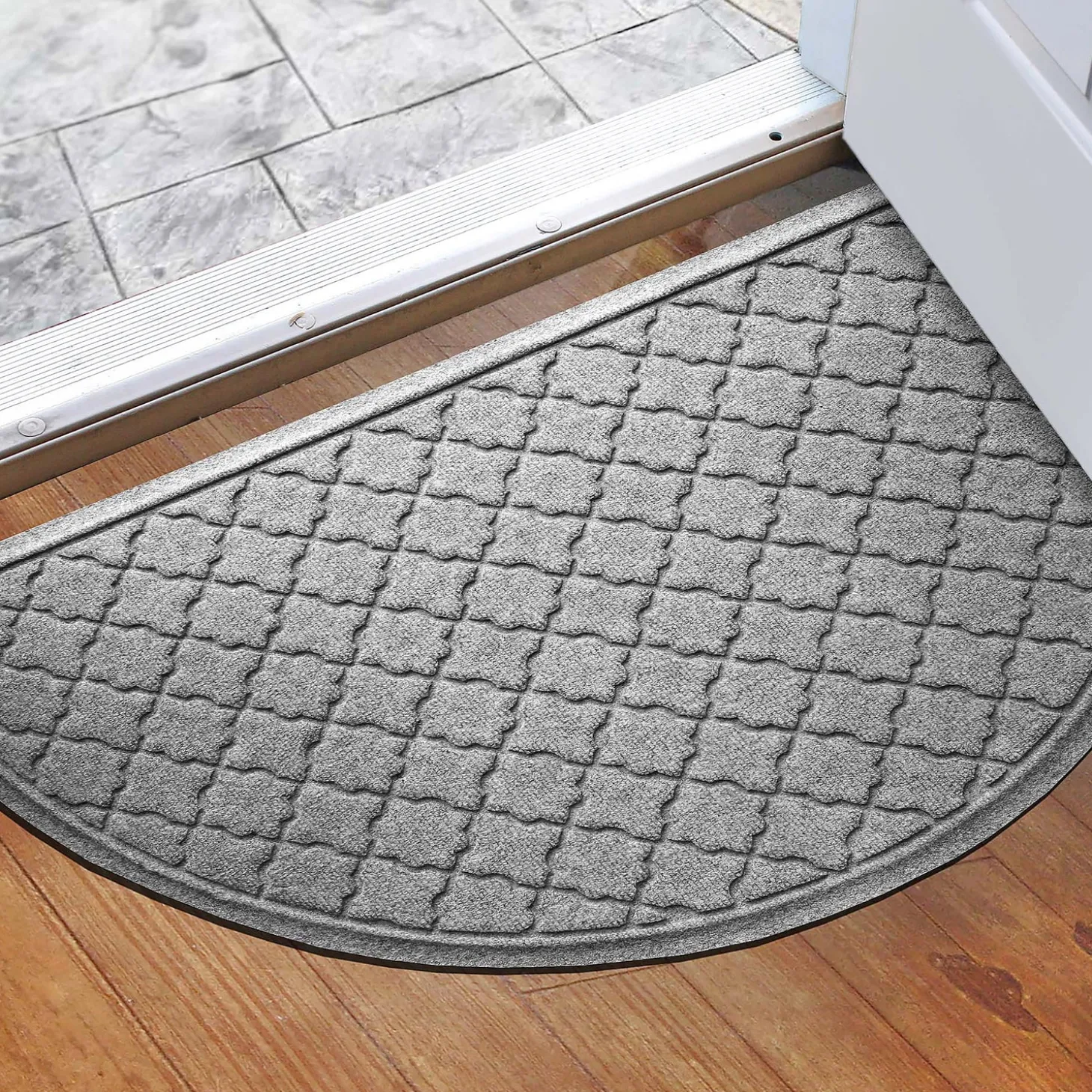 Waterhog Doormats>Plow & Hearth WaterHog Cordova 24"x39" Half Round Indoor Outdoor Doormat