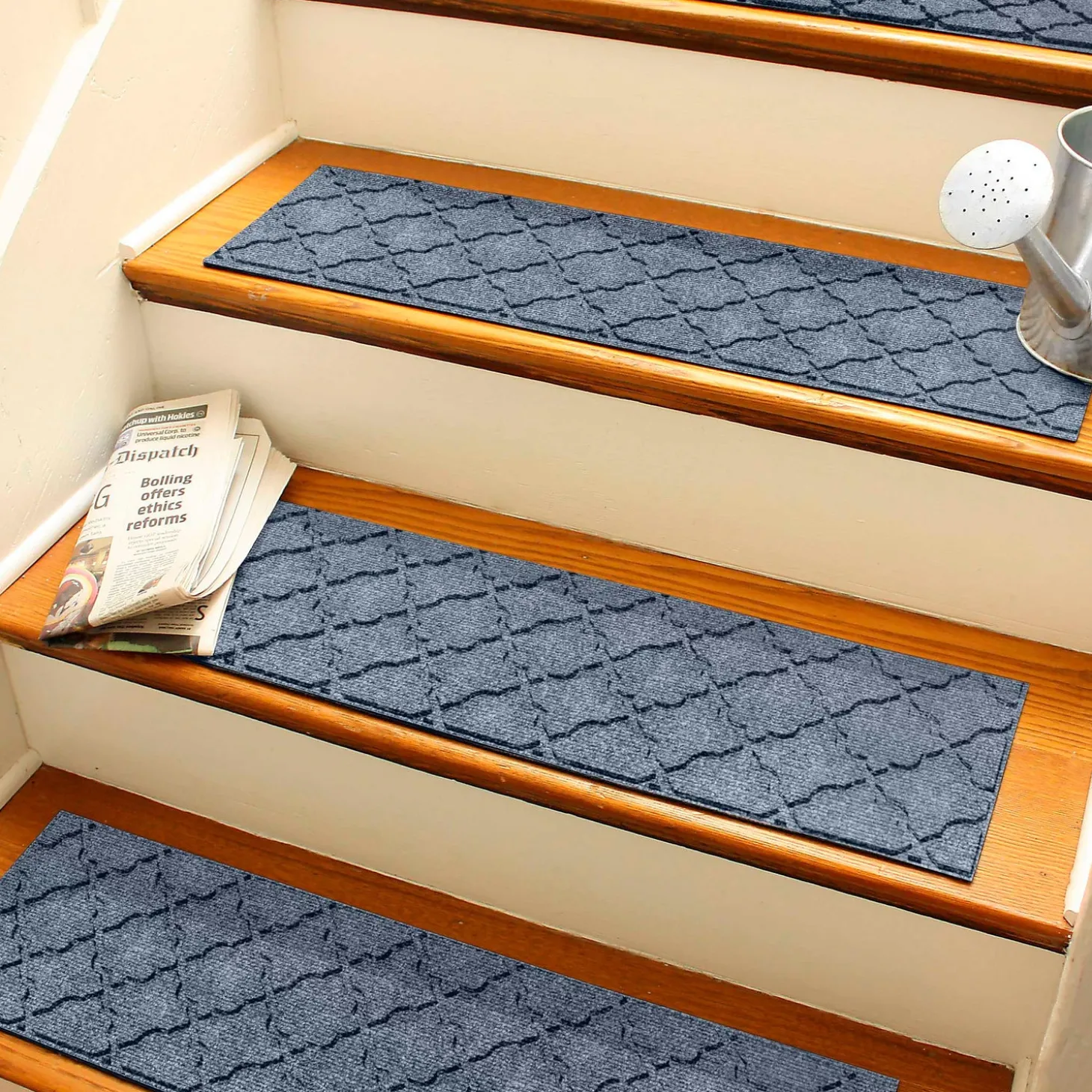 Stair Treads | Waterhog Doormats>Plow & Hearth WaterHog Cordova 8.5"x30" Indoor Outdoor Stair Treads, Set of 4