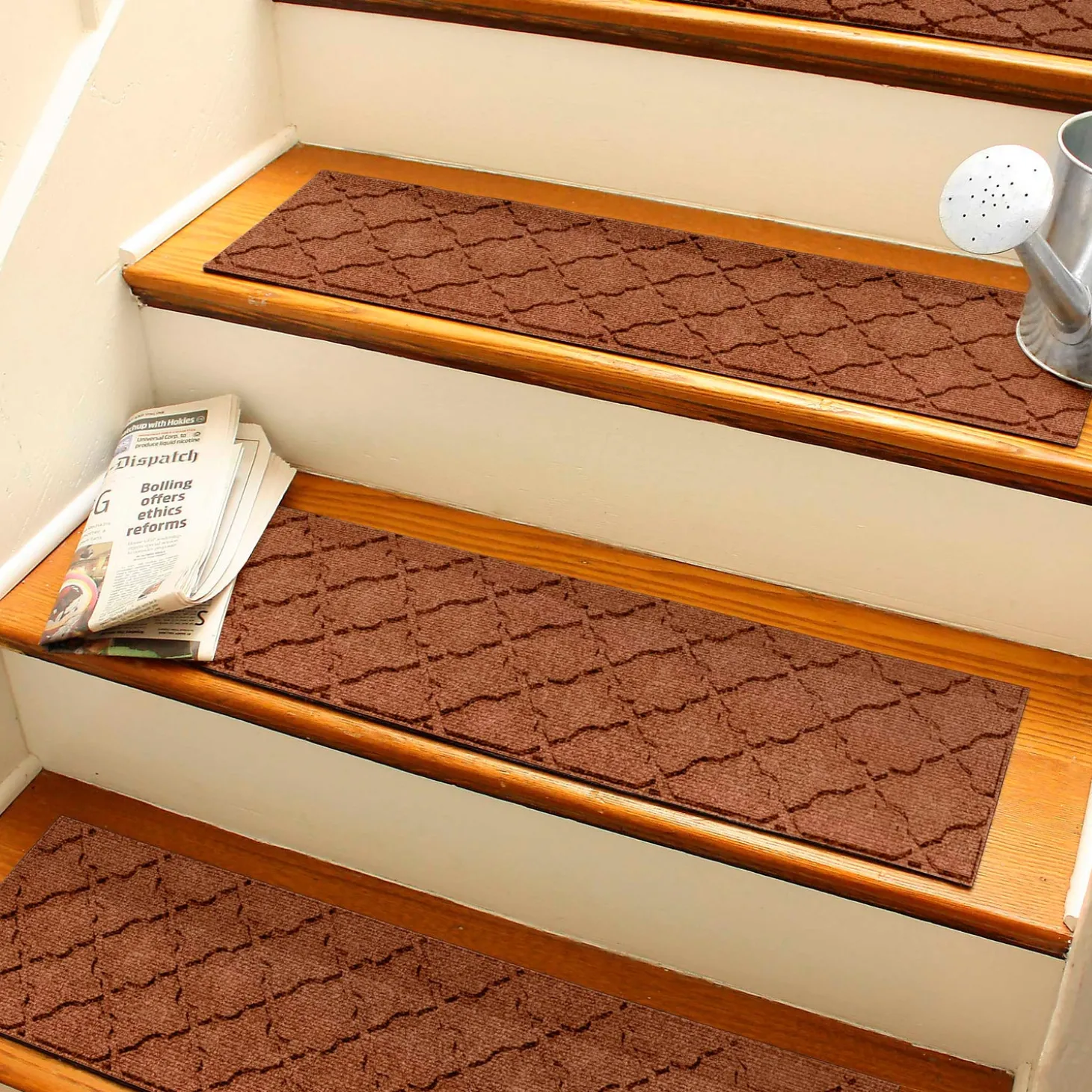 Stair Treads | Waterhog Doormats>Plow & Hearth WaterHog Cordova 8.5"x30" Indoor Outdoor Stair Treads, Set of 4