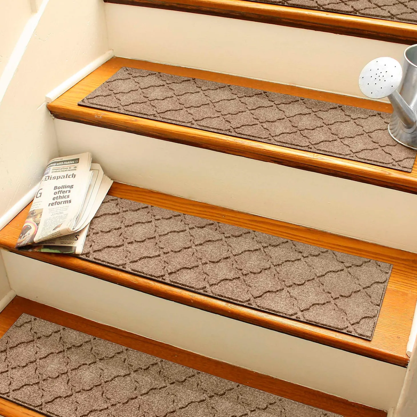 Stair Treads | Waterhog Doormats>Plow & Hearth WaterHog Cordova 8.5"x30" Indoor Outdoor Stair Treads, Set of 4