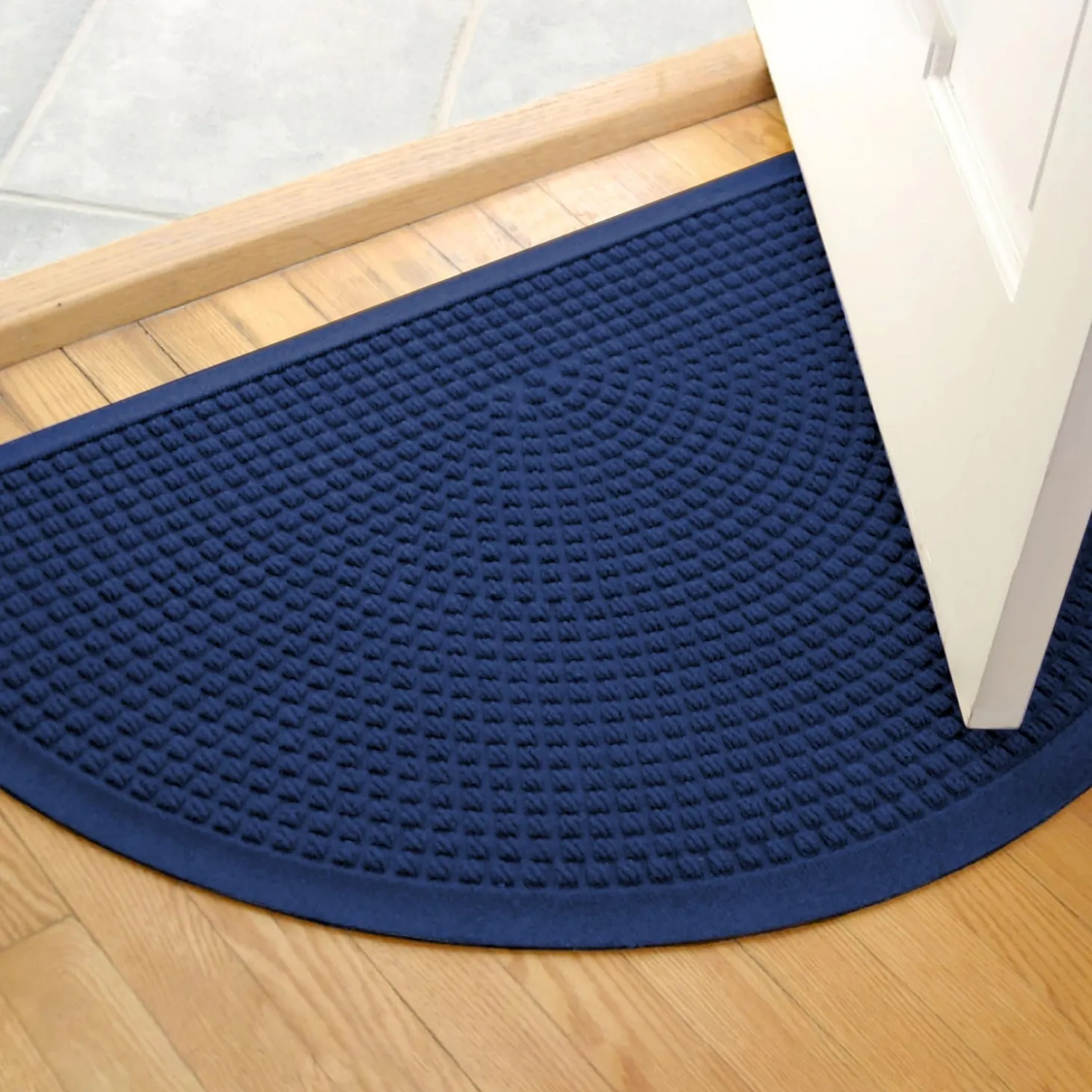 Waterhog Doormats>Plow & Hearth Waterhog Indoor/Outdoor Cubes Half-Round Doormat, 24" x 39"