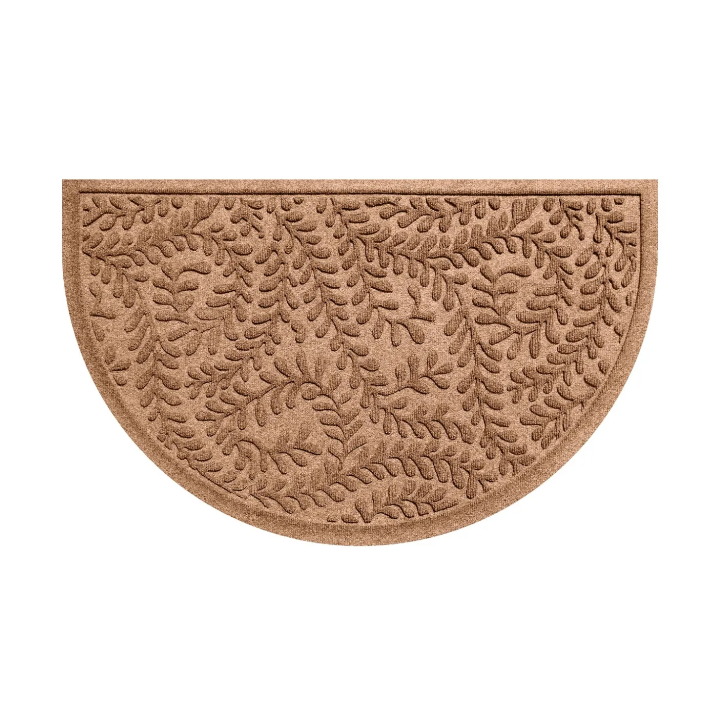 Waterhog Doormats>Plow & Hearth Waterhog Indoor/Outdoor Leaves Half-Round Doormat, 24" x 39"