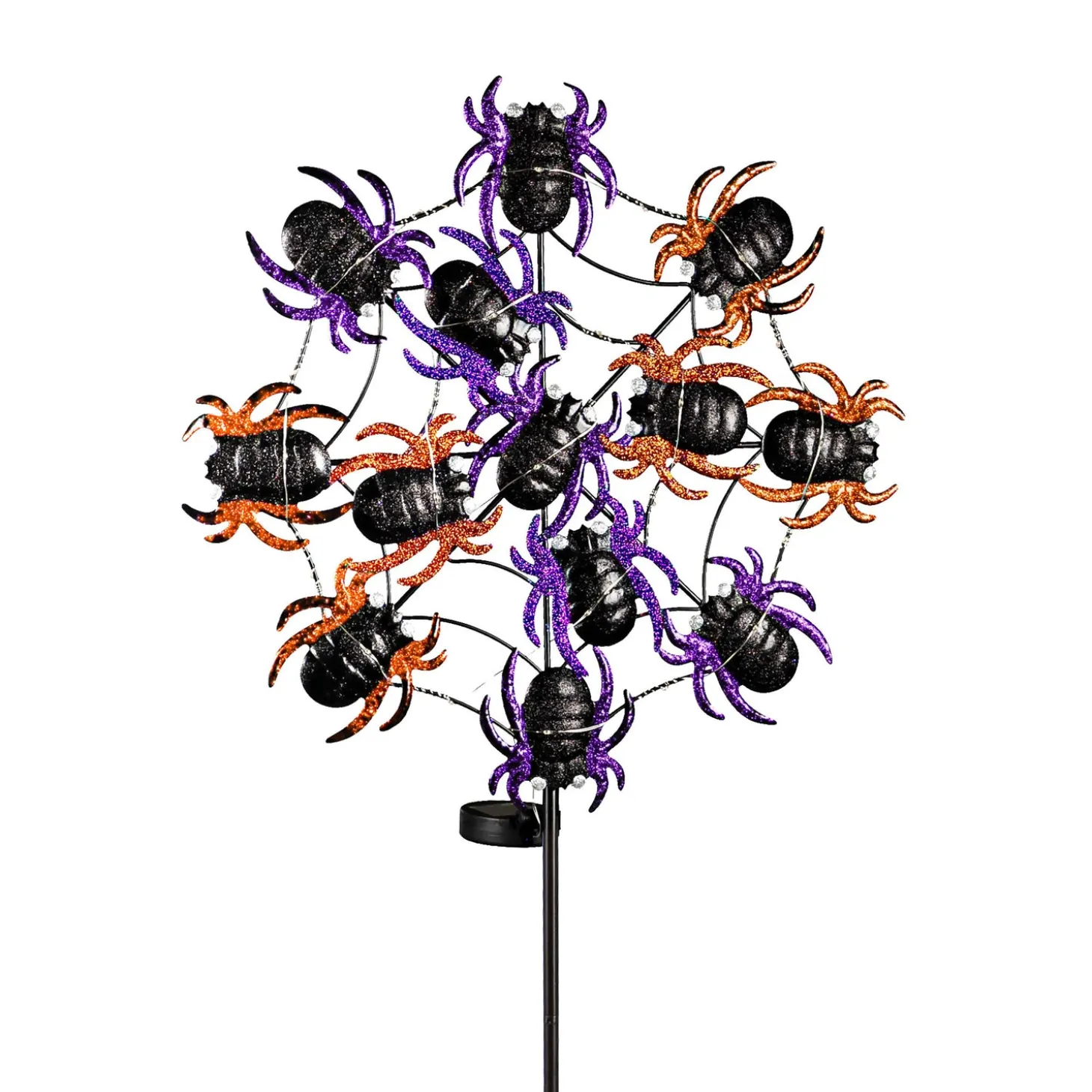Garden Stakes | Solar Accents>Plow & Hearth Web of Spiders Garden Stake with Solar Chasing Light Effect