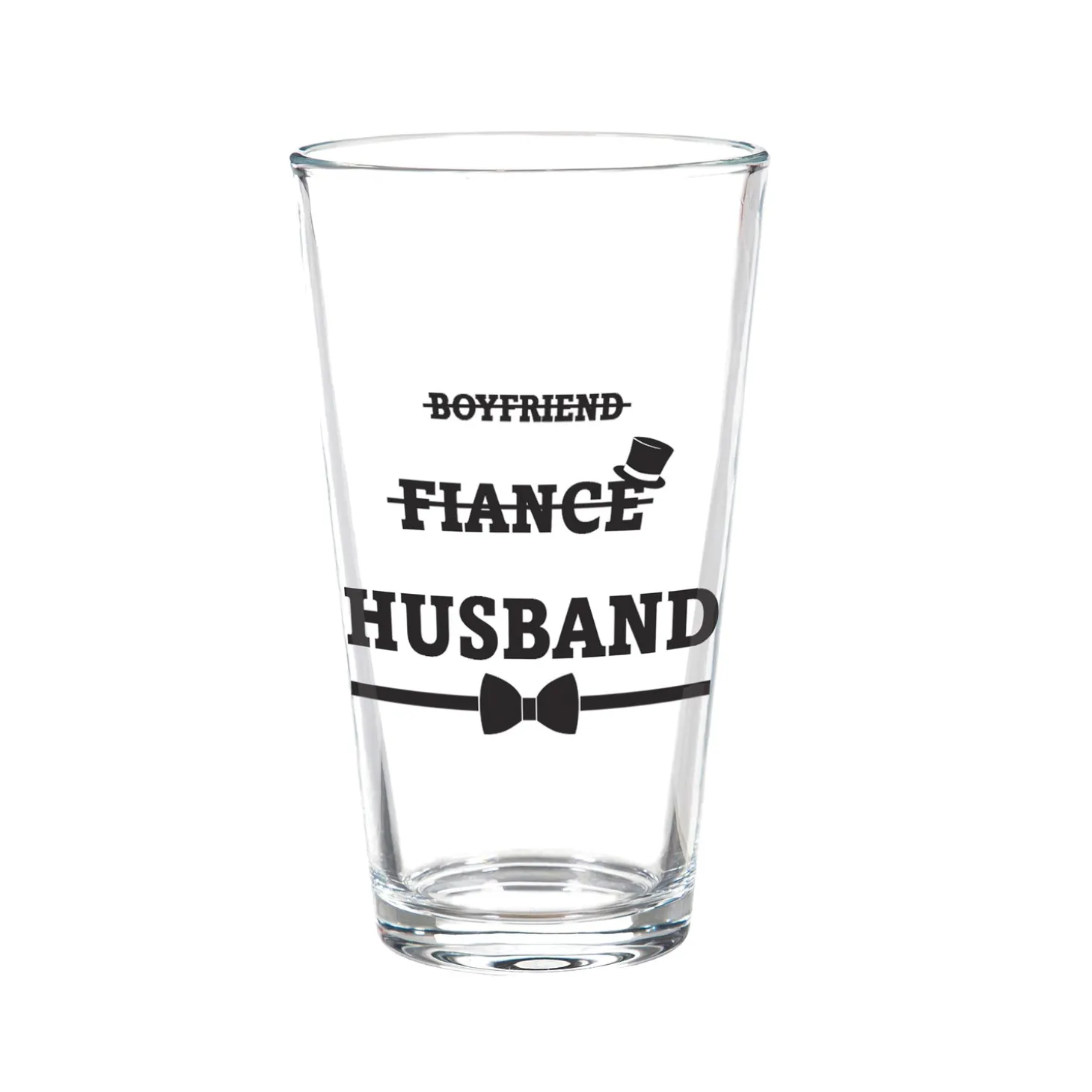 Wine Glasses>Plow & Hearth Wedding Stemless Glass and Beer Pint Giftset, 17oz and 16oz, Gift Box