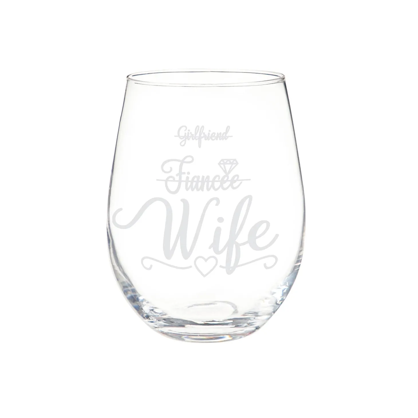 Wine Glasses>Plow & Hearth Wedding Stemless Glass and Beer Pint Giftset, 17oz and 16oz, Gift Box