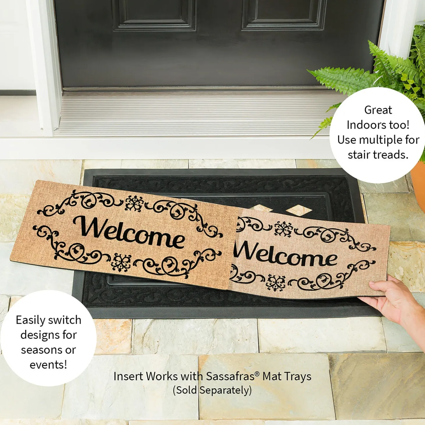 Interchangeable Mats>Plow & Hearth Welcome Scroll Sassafras Switch Mat