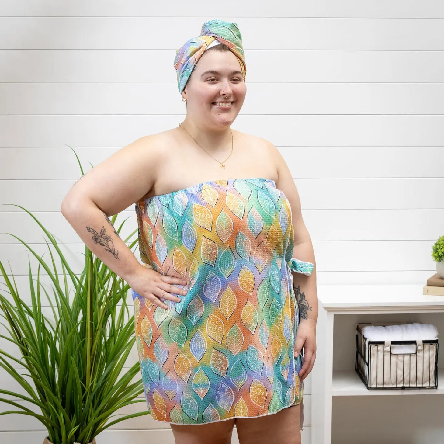 Bath Accessories>Plow & Hearth Whimsy Nature Quick Dry Body Wrap