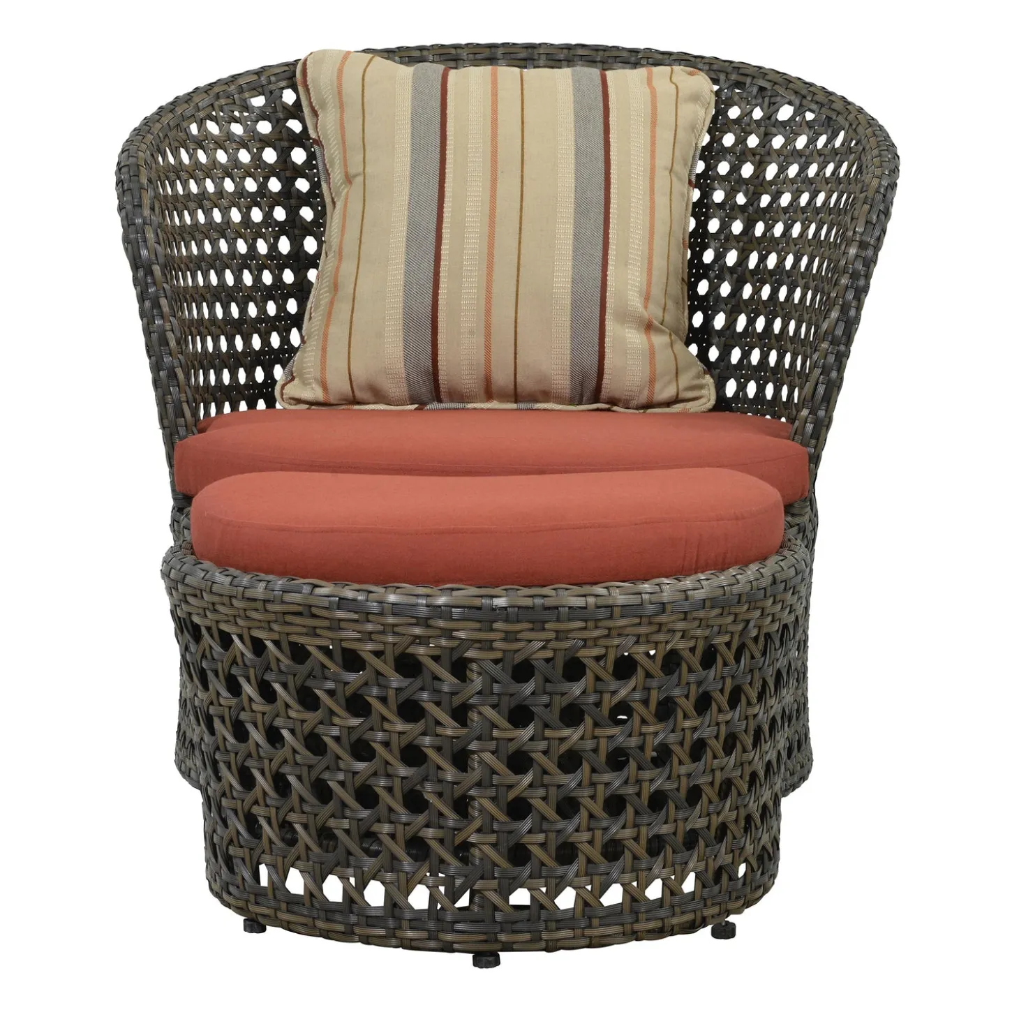 Outdoor Seating Sets>Plow & Hearth Wicker Conversation Set with Ottomans and Sunbrella Cushions, 5-Piece Set