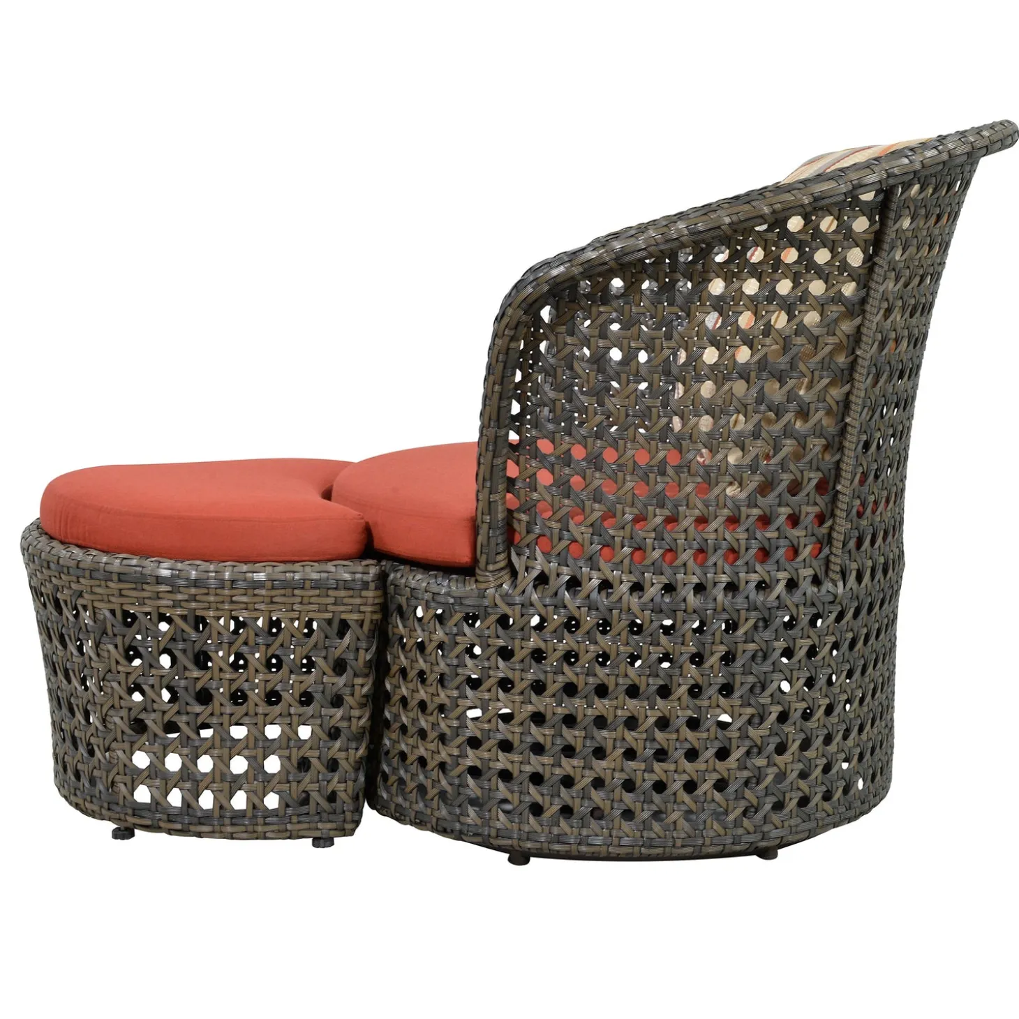 Outdoor Seating Sets>Plow & Hearth Wicker Conversation Set with Ottomans and Sunbrella Cushions, 5-Piece Set