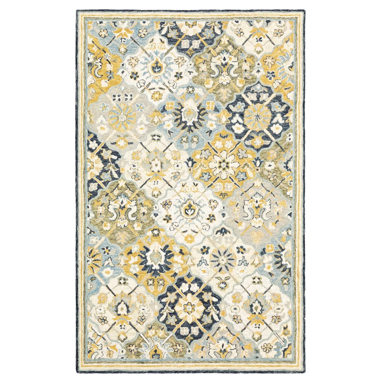 Area Rugs>Plow & Hearth Willow Oaks Lattice Wool Runner, 2' x 8'