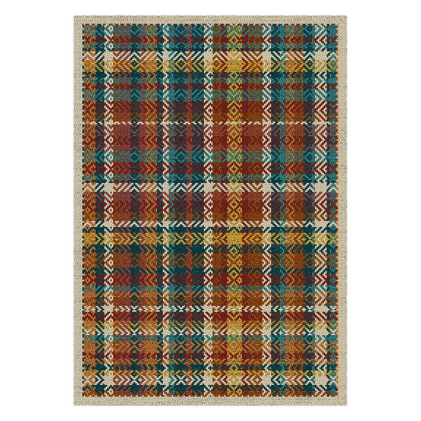Area Rugs>Plow & Hearth Windowpane EnduraStran Rug, 8' x 11'