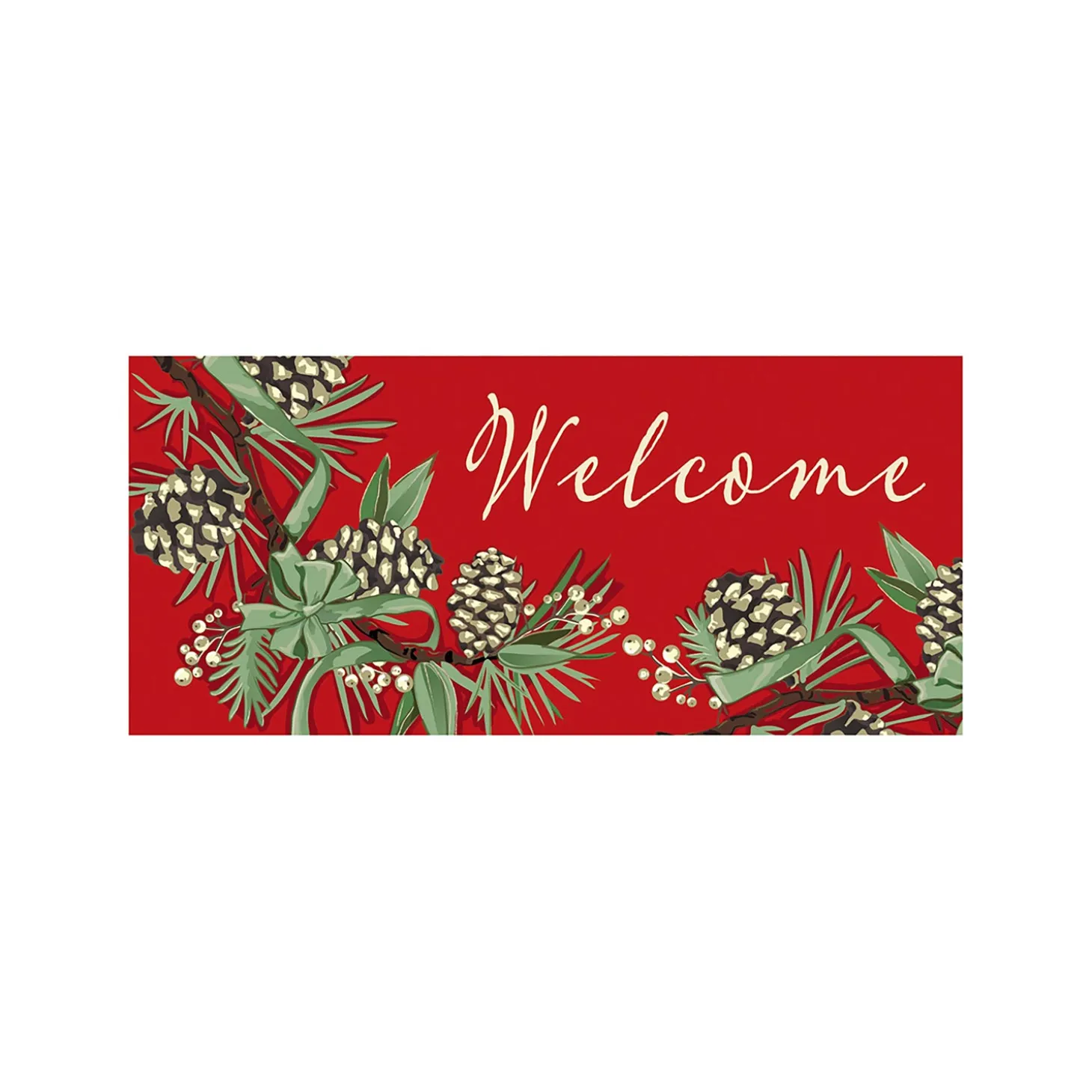 Interchangeable Mats>Plow & Hearth Winter Pine Welcome Sassafras Mat