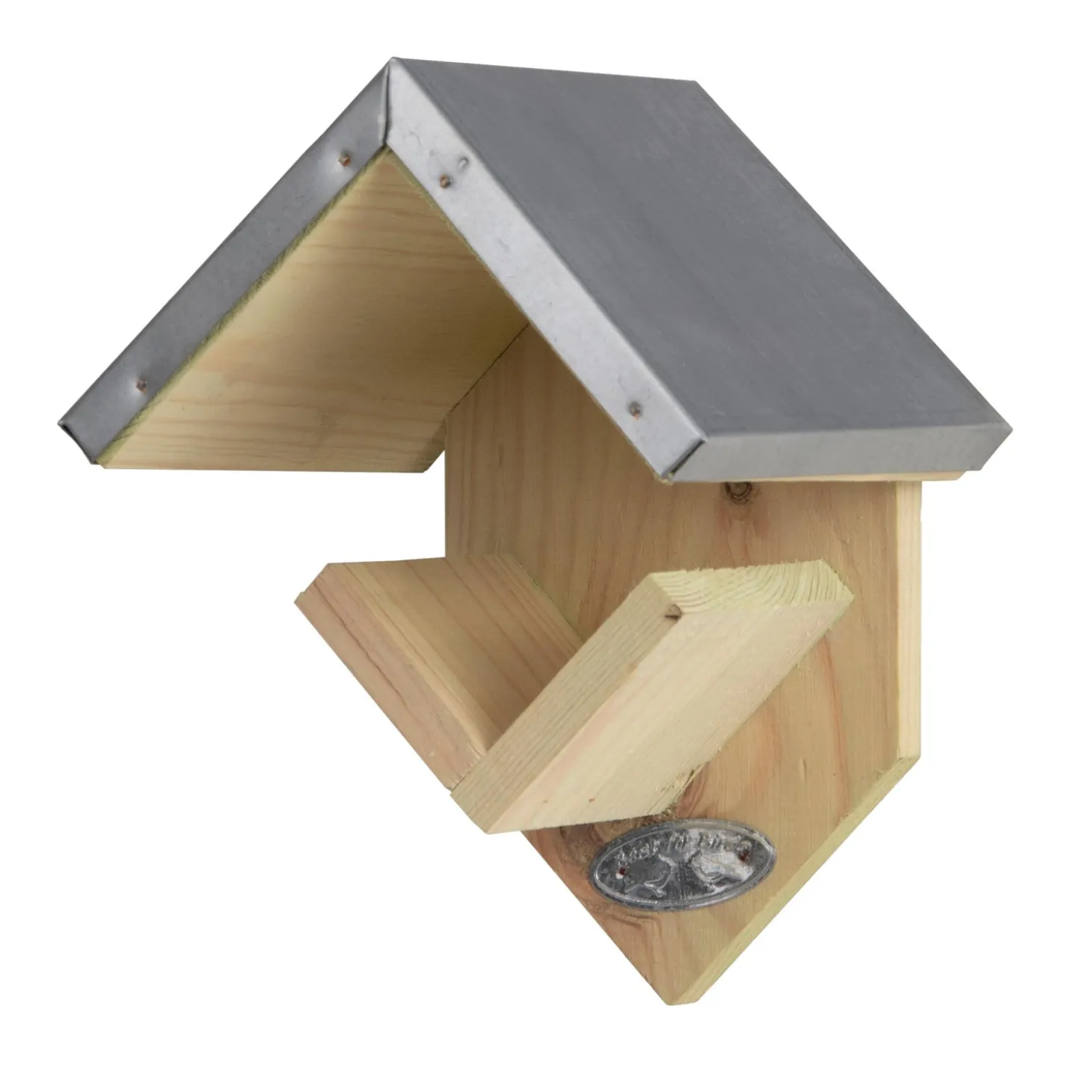 Bird Feeders>Plow & Hearth Wooden Cafe Peanut Butter Bird Feeder with 2 Jars of Peanut Butter