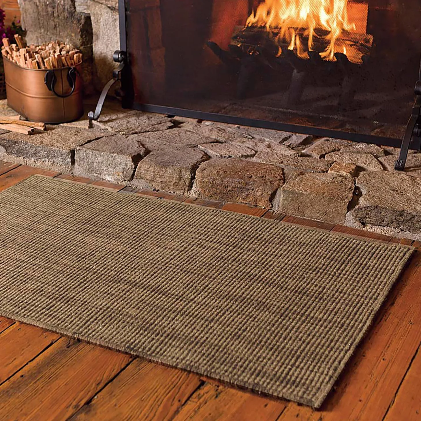 Hearth Rugs | Hearth Rugs>Plow & Hearth Wool Blend Dalton Rug, 2' x 3'6" Mocha